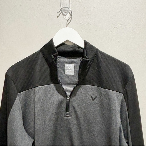 CALLAWAY Men’s Gray Long Sleeve 1/4 Zip OPTI-DRI Polo Golf Apparel Size Small - Picture 2 of 5